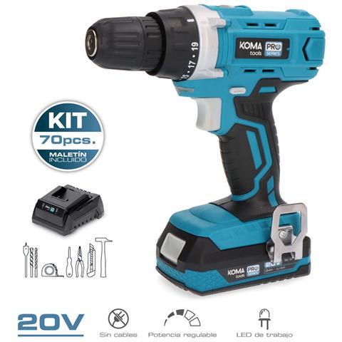 Set Trapano E Accessori Pro Series Cacciavite 70 Piezas - Foto 2