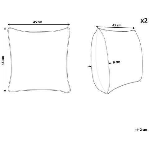 Set Di 2 Cuscini Daffodil Velluto 45 X 45 Cm Marrone Trama Floreale - Foto 14