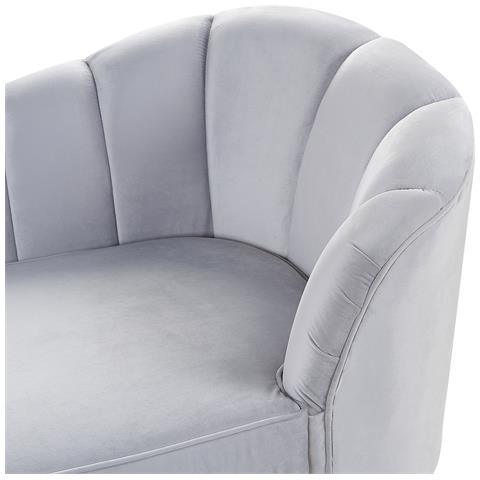 Chaise Longue Versione Destra Allier Velluto Grigio Chiaro - Foto 2
