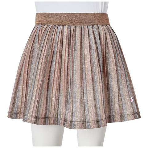 Gonna Plissettata Da Bambina Con Brillantini Marrone E Rosa 140 - Foto 7