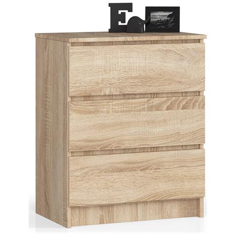 Cassettiera K60, 3 cassetti, 60x40x77 cm, Colore Sonoma Quercia - Foto 1