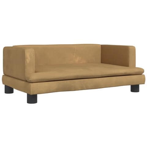 Divano Per Bambini Marrone 80x45x30 Cm In Velluto - Foto 1