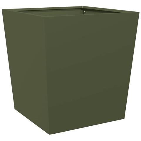 Fioriere da Giardino 2 pz Verde Oliva 50x50x50 cm in Acciaio - Foto 10