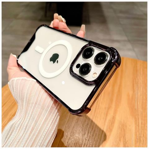 Custodia Magnetica Elettrolitica Antiurto Per Iphone Serie 14 Black Iphone 14pro - Foto 1