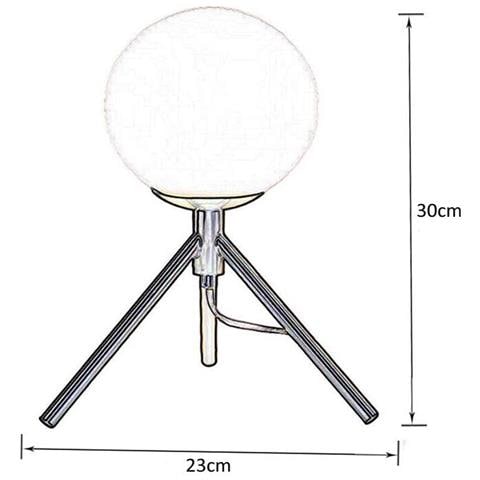 Lampada Da Tavolo 1 Sfera In Vetro Lume Supporto Treppiedi Abat Jour Bronzo D35 - Foto 5