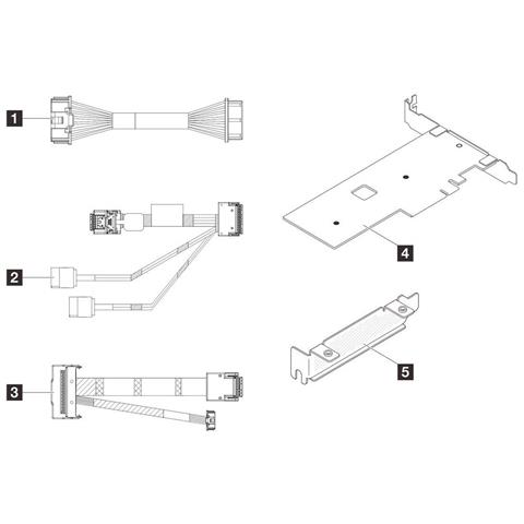 Thinksystem Sr250 V3/st250 V3 M. 2 Cable Kit (4z57a88898) - Foto 1