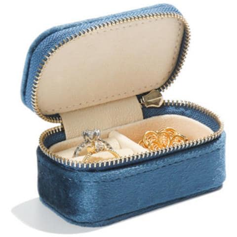 Mini Portagioie Portatile In Velluto Navyblue - Foto 1