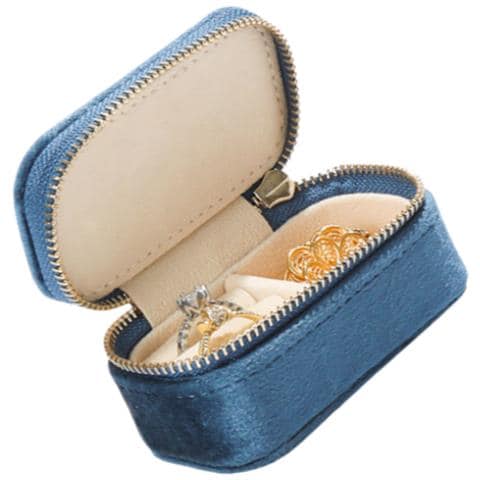Mini Portagioie Portatile In Velluto Navyblue - Foto 2