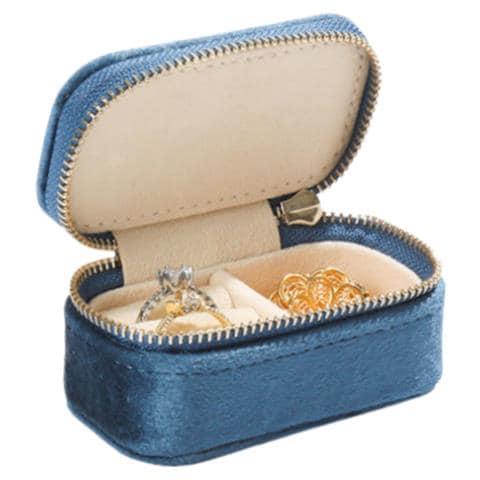 Mini Portagioie Portatile In Velluto Navyblue - Foto 4