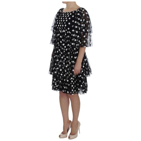 Abito Arricciato A Pois Bianco Nero - It40-s - Foto 2