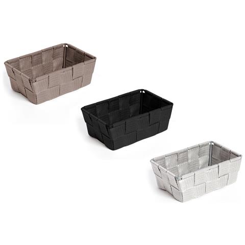 Contenitore Rattan Decorativo Cestino Portaoggetti 15x10x5 Vari Colori 15x10x5 Grigio - Foto 2