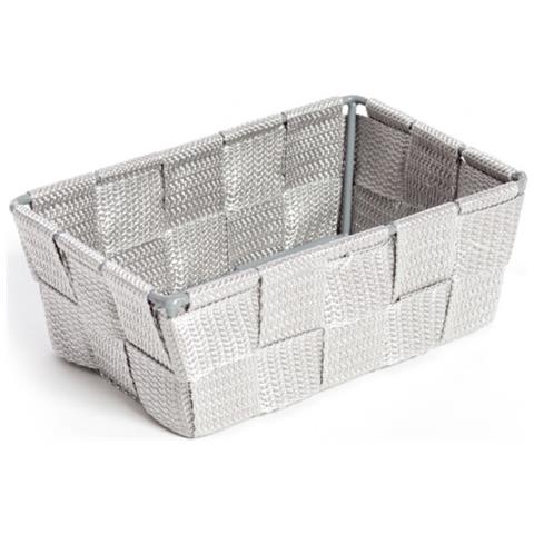 Contenitore Rattan Decorativo Cestino Portaoggetti 15x10x5 Vari Colori 15x10x5 Grigio - Foto 1