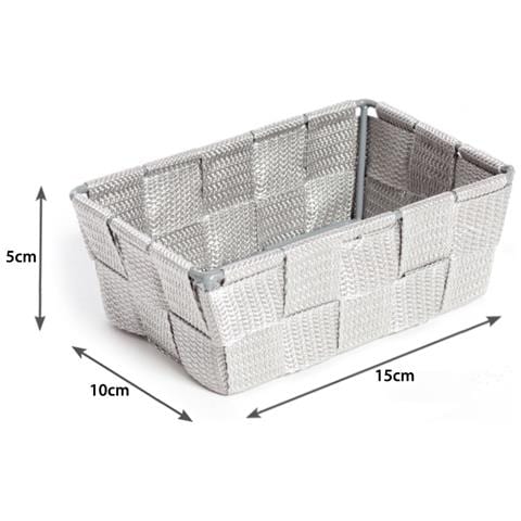 Contenitore Rattan Decorativo Cestino Portaoggetti 15x10x5 Vari Colori 15x10x5 Grigio - Foto 3