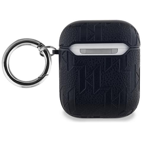Custodia Per Airpods 1 / 2 Monogram Con Design A Rilievo Della Testa Di Karl, Nero - Foto 2