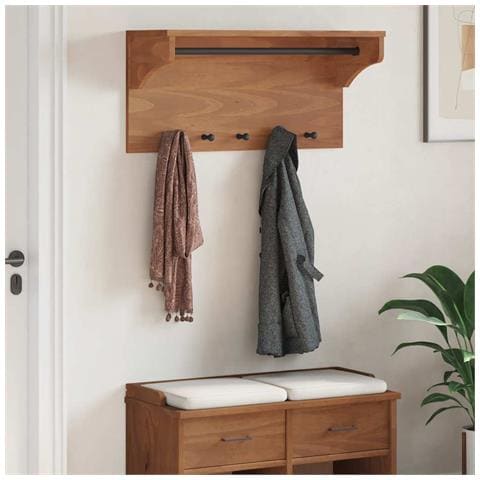 Appendiabiti Da Parete Sandnes 87x30x42 Cm In Legno Di Pino - Foto 3