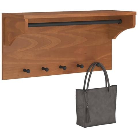 Appendiabiti Da Parete Sandnes 87x30x42 Cm In Legno Di Pino - Foto 1