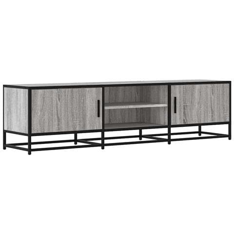 Mobile Tv Grigio Sonoma 160x35x41cm Legno Multistrato E Metallo - Foto 2