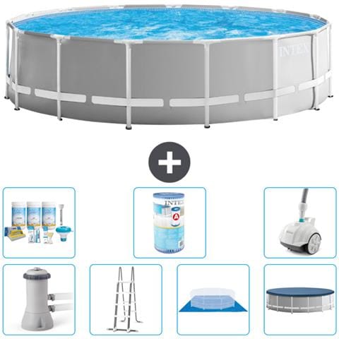 Piscina Fuori Terra - In Giro - 457x122 Cm - Grigio - Include Accessori Coordinati A2288 - Foto 1