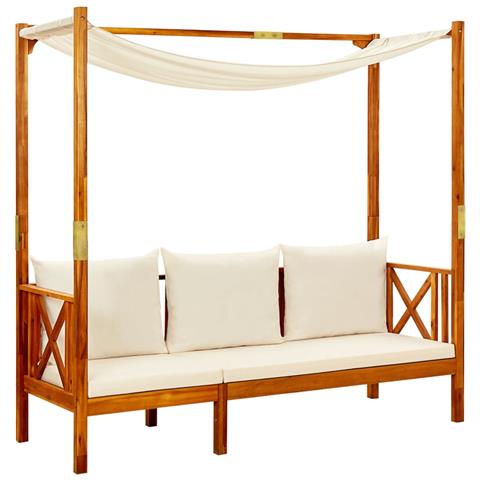 Lusso Casadino - Panca Giardino Con Baldacchino E Poggiapiedi Massello Di Acacia - Foto 1