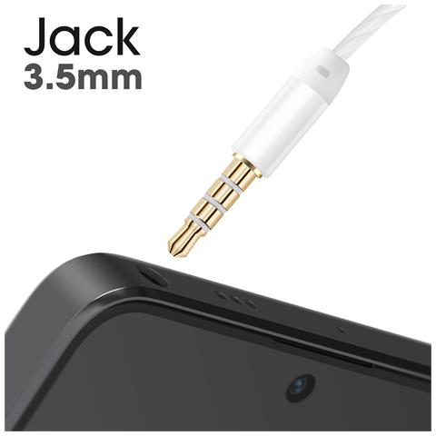 Cuffie Con Filo Jack 3,5 Mm Con Microfono Integrato, Bianco - Foto 2