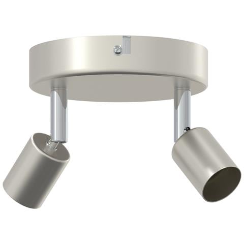 Faretti da soffitto 2 Vie Regolabile Nichel Spazzolato GU10 - Foto 1