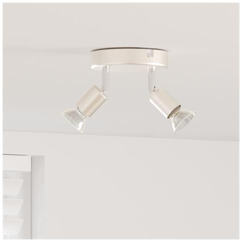 Faretti da soffitto 2 Vie Regolabile Nichel Spazzolato GU10 - Foto 2