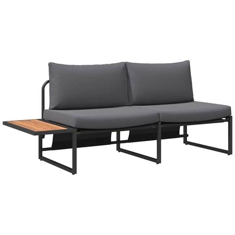 Divano da giardino a 2 posti con cuscini antracite - Foto 1