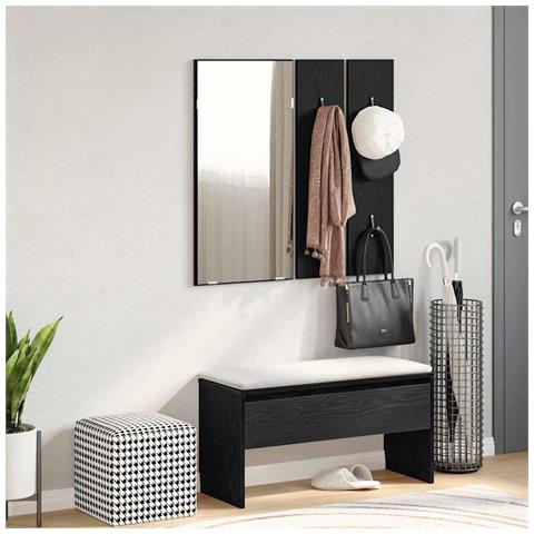 Set di Mobili per Corridoio  in Legno Ingegnierizzato Nero - Foto 2