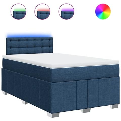 Giroletto a Molle con Materasso Blu 120x190 cm in Tessuto - Foto 1