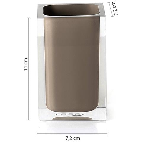 Portaspazzolini D'appoggio In Resina Ra98 Serie Rainbow Tortora - Foto 2