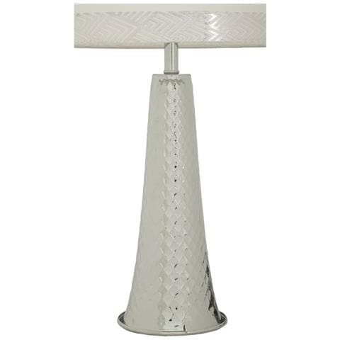 Lampada Da Tavolo Mf902 - Argento - Tessuto - 30x30x54 Cm - Foto 2