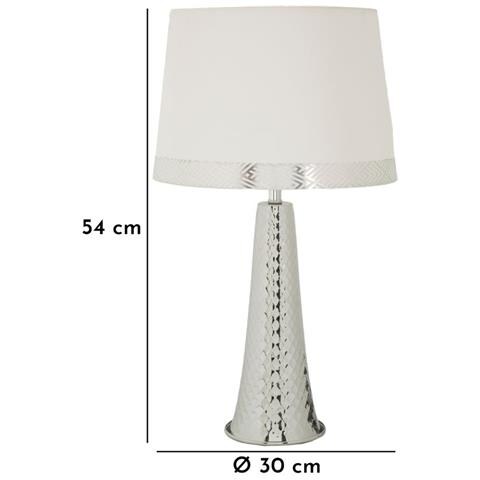 Lampada Da Tavolo Mf902 - Argento - Tessuto - 30x30x54 Cm - Foto 7