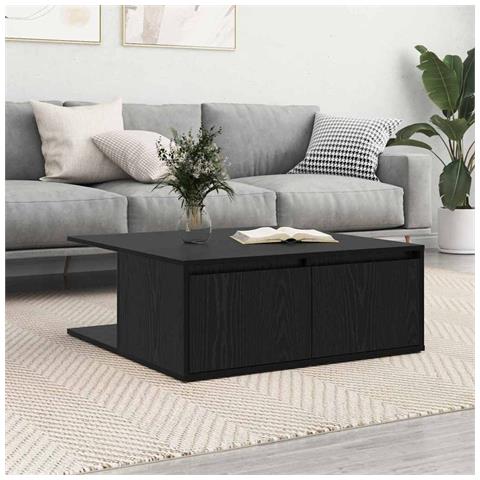 Tavolino da salotto with Drawer Rovere nero 80 x 80 x 31 cm - Foto 2