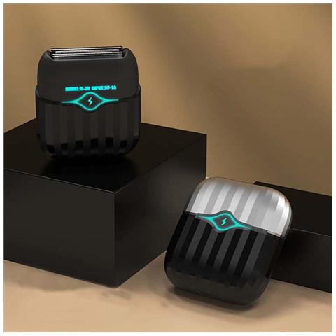 Mini Rasoio Lavabile Stile Scatola Quadrata - Rasoio Elettrico Portatile Per Uomo E Donna Black+sliver - Foto 2