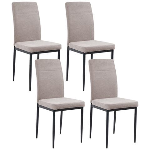 Set Di 4 Sedie Da Pranzo Riner Tessuto Tortora - Foto 2