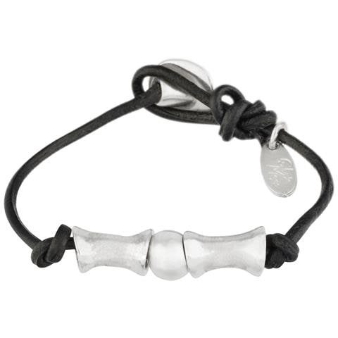 Bracciale In Pelle E Argento ""etno"" - Foto 1