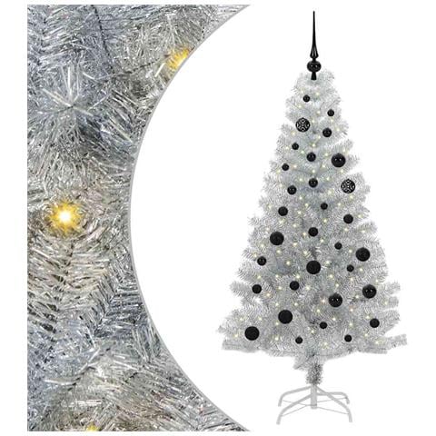 Albero di Natale con 150 LED con supporto Argento 150 cm PET - Foto 1