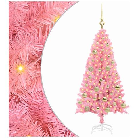 Albero di Natale con 150 LED con supporto Rosa 120 cm PVC - Foto 1