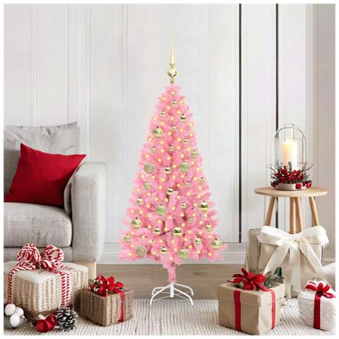 Albero di Natale con 150 LED con supporto Rosa 120 cm PVC - Foto 2