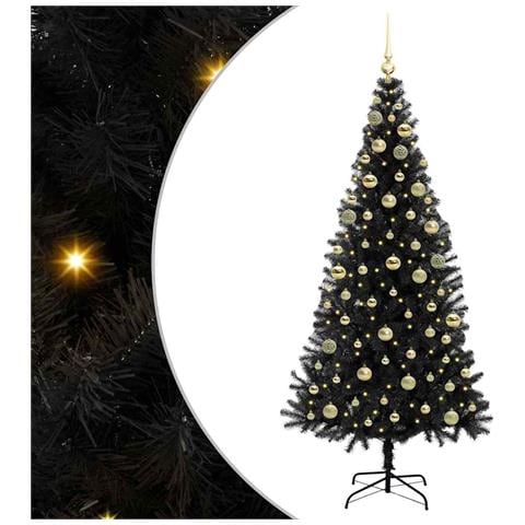 Albero di Natale con 300 LED con supporto Nero 180 cm PVC - Foto 1