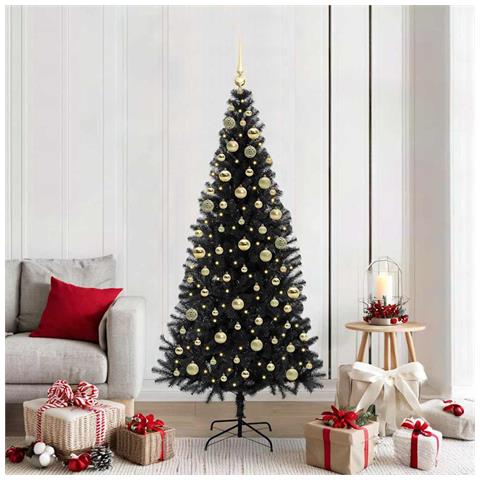 Albero di Natale con 300 LED con supporto Nero 180 cm PVC - Foto 2