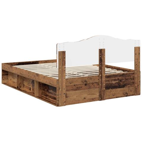 Struttura del letto Legno vecchio 140 x 190 cm Pino massello - Foto 9