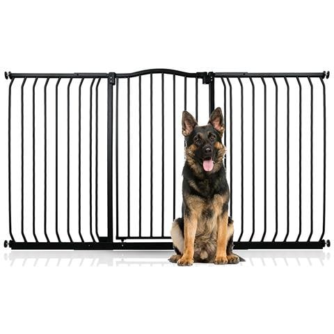 Bettacare Cancelletto Per Cani Extra Alto Con Parte Superiore Incurvata, 170cm - 179cm, Nero Opaco, Extra Alto Con 100cm Di Altezza - Foto 1