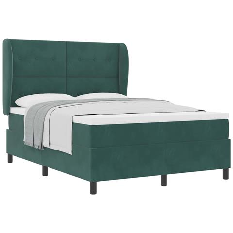 Letto a molle con materasso Verde Scuro 200 x 160 cm Poliestere - Foto 1