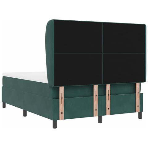 Letto a molle con materasso Verde Scuro 200 x 160 cm Poliestere - Foto 9
