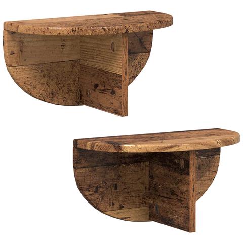 Scaffale da parete 2 pcs Legno vecchio 38 x 19 x 19 cm - Foto 1