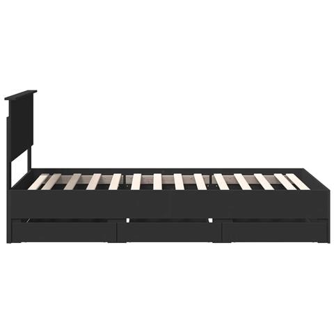 Struttura del letto Nero 100 x 200 cm Legno Ingegnerizzato - Foto 9
