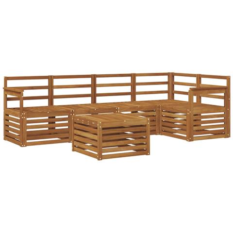 Set divani 6 pcs Naturale Legno di Acacia Massello - Foto 1