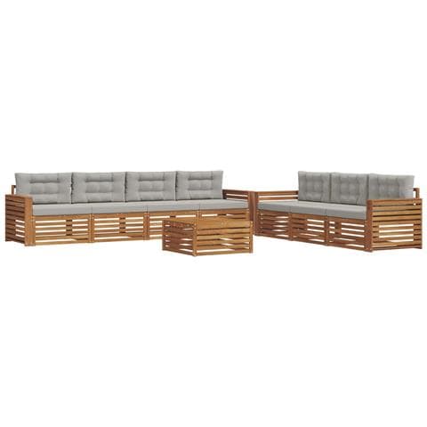 Set di divani da esterno 8 pcs Grigio Naturale e Chiaro - Foto 1