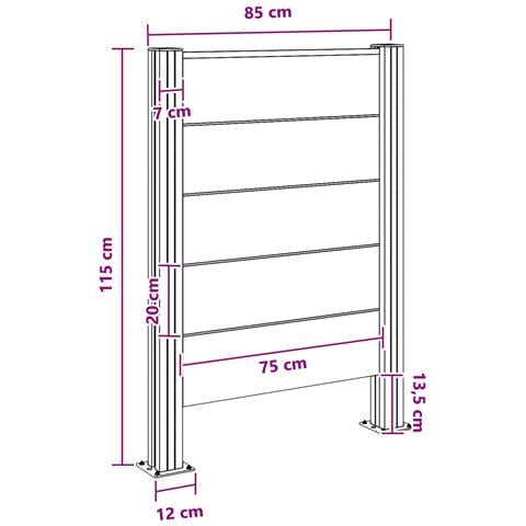 Recinzione Contenitore per Rifiuti Grigio 85 x 12 x 115 cm - Foto 8